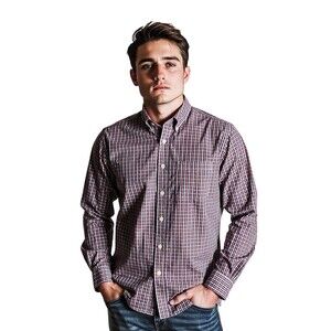 Abercrombie & Fitch Flannel Shirt Men's XL Red Plaid Cotton Button Up Cotton